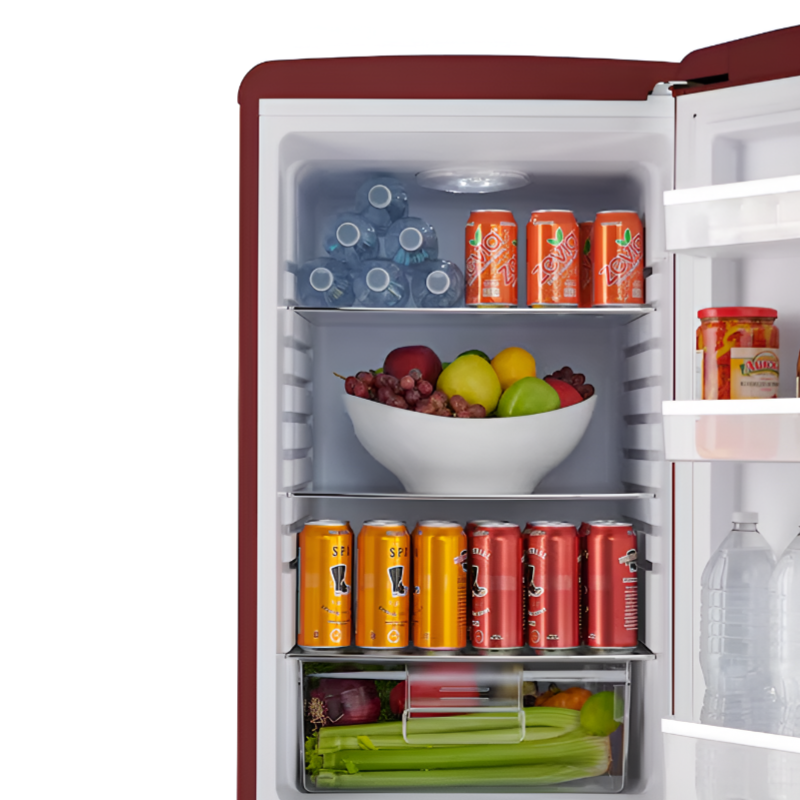 Retro FF1 7 Cu. Ft. Bottom-Freezer Refrigerator – Vintage Wine Red Design & Modern Cooling
