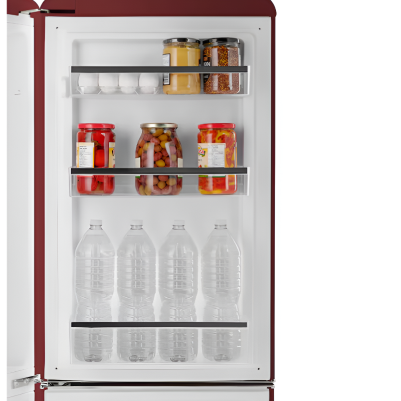 Retro FF1 7 Cu. Ft. Bottom-Freezer Refrigerator – Vintage Wine Red Design & Modern Cooling