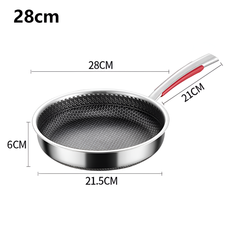 Stainless Steel Non-Stick Frying Pan – Honeycomb Design for Induction & Gas Stoves