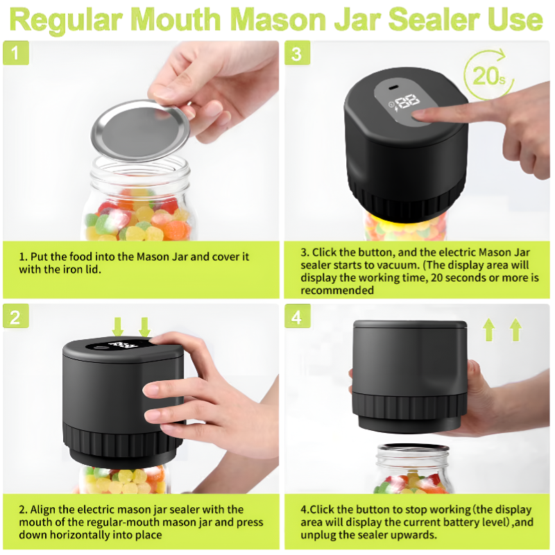 Cordless Electric Mason Jar Vacuum Sealer