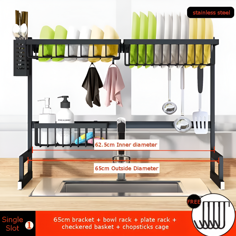 Stainless Steel Dish Drying Rack – Space-Saving Kitchen Sink Organizer
