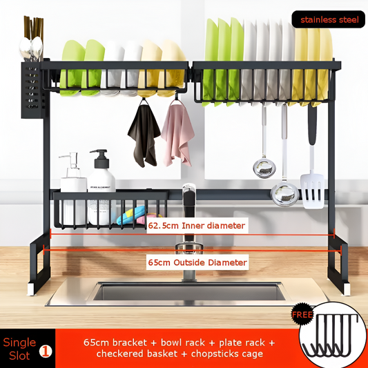 Stainless Steel Dish Drying Rack – Space-Saving Kitchen Sink Organizer
