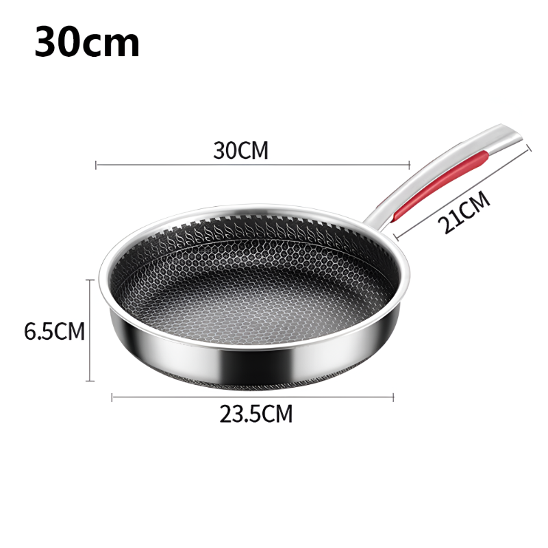 Stainless Steel Non-Stick Frying Pan – Honeycomb Design for Induction & Gas Stoves