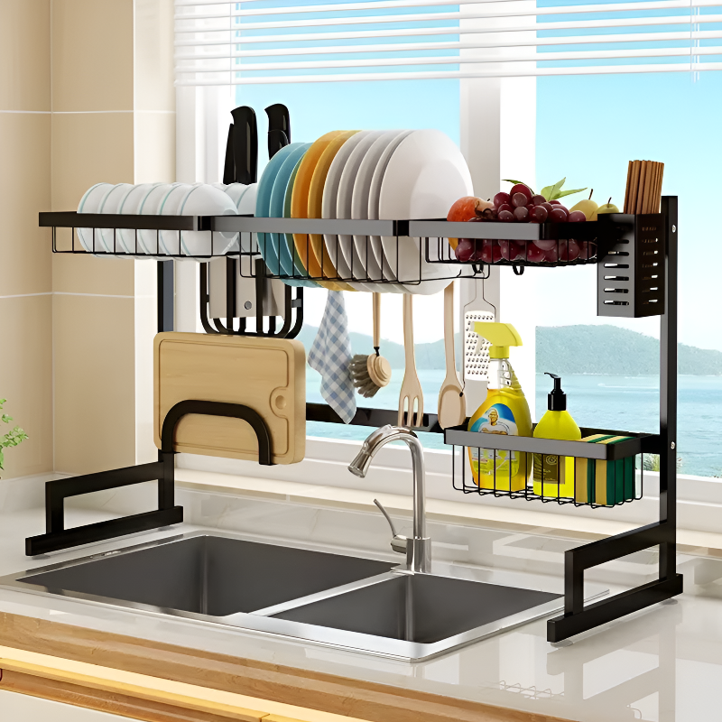 Stainless Steel Dish Drying Rack – Space-Saving Kitchen Sink Organizer