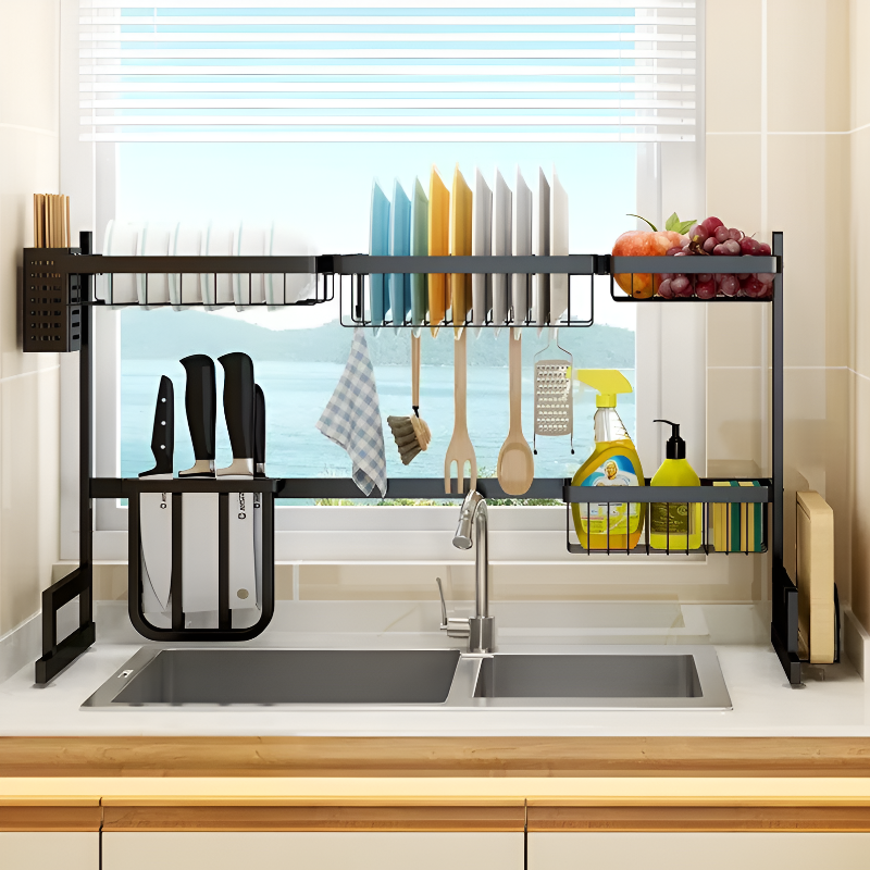 Stainless Steel Dish Drying Rack – Space-Saving Kitchen Sink Organizer