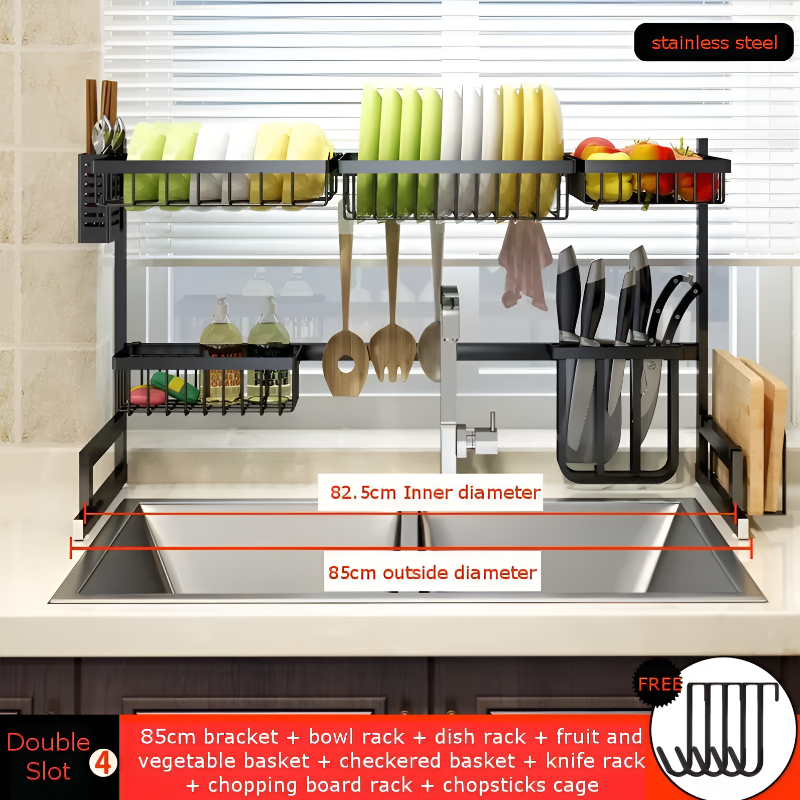 Stainless Steel Dish Drying Rack – Space-Saving Kitchen Sink Organizer