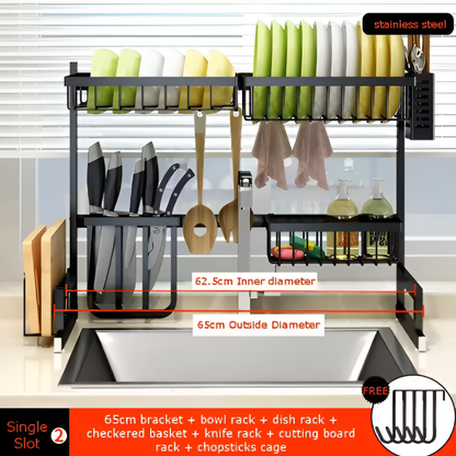 Stainless Steel Dish Drying Rack – Space-Saving Kitchen Sink Organizer
