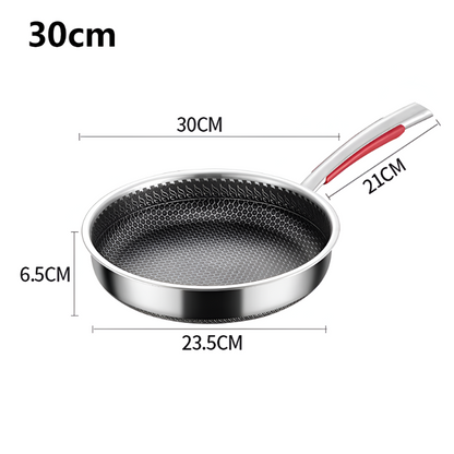 Stainless Steel Non-Stick Frying Pan – Honeycomb Design for Induction & Gas Stoves