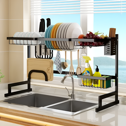 Stainless Steel Dish Drying Rack – Space-Saving Kitchen Sink Organizer
