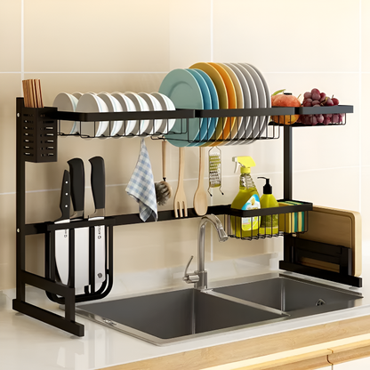 Stainless Steel Dish Drying Rack – Space-Saving Kitchen Sink Organizer