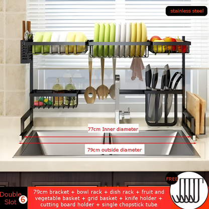 Stainless Steel Dish Drying Rack – Space-Saving Kitchen Sink Organizer